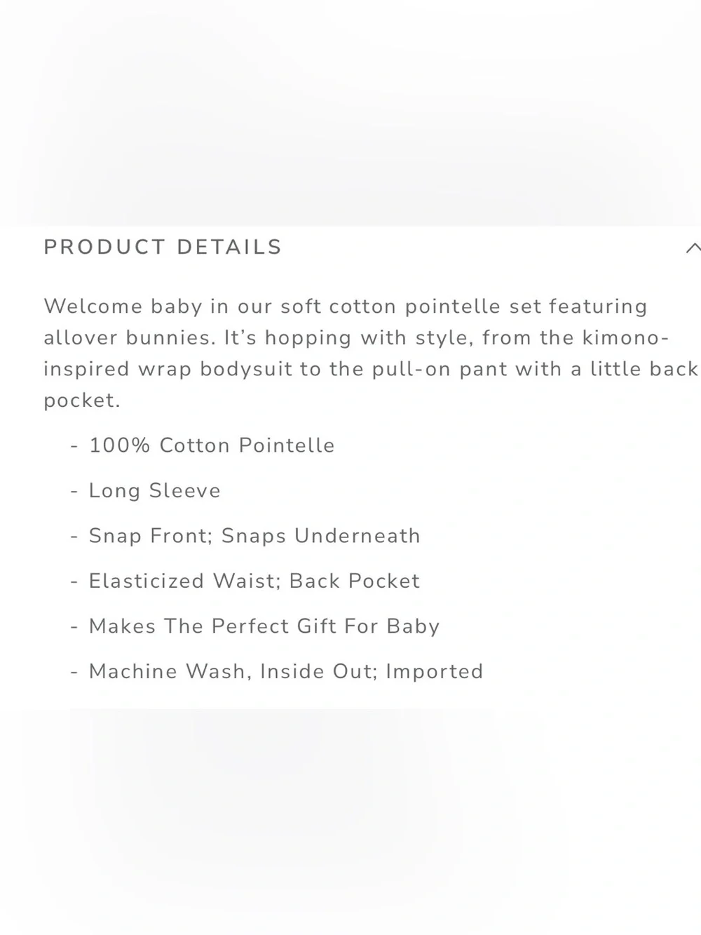 Baby Bunny Pointelle Wrap Matching Set